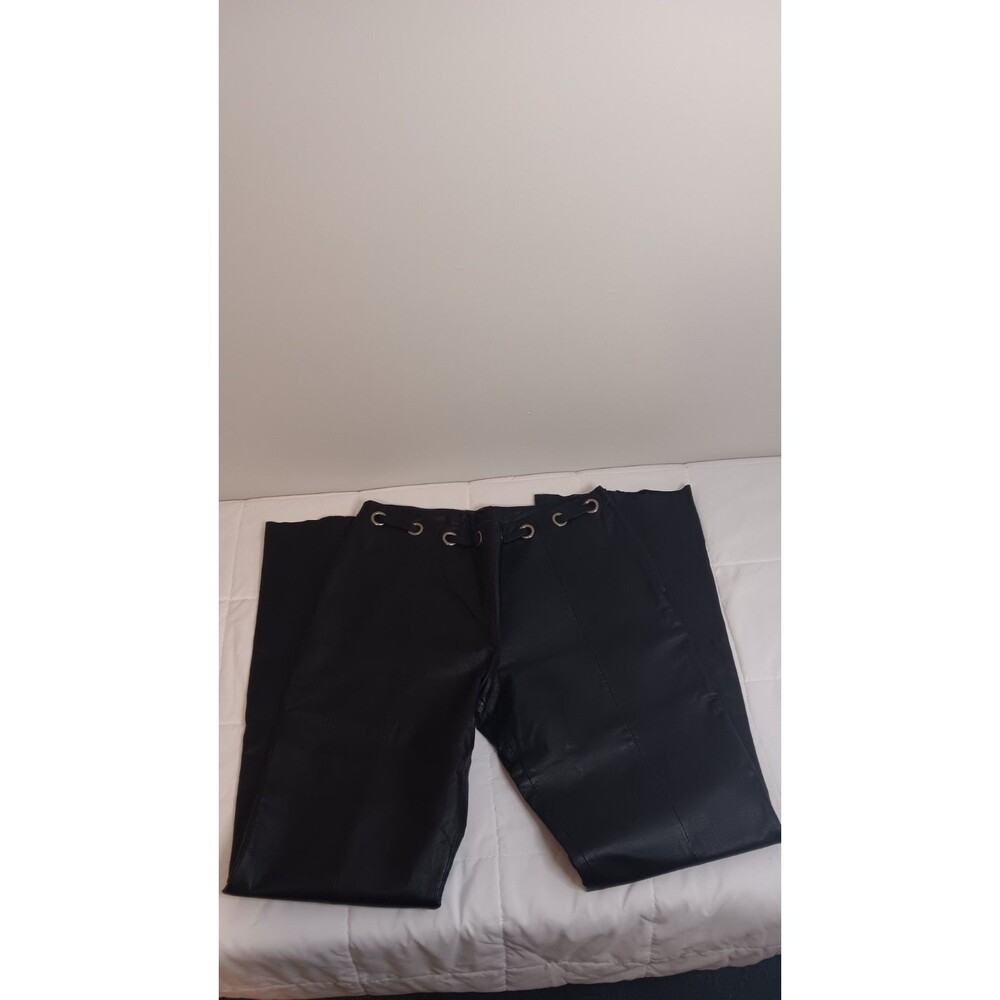 Spanner 100% Leather Pants Black Sz 8 Style Fo4306 Y2K Moto Rodeo Goth
